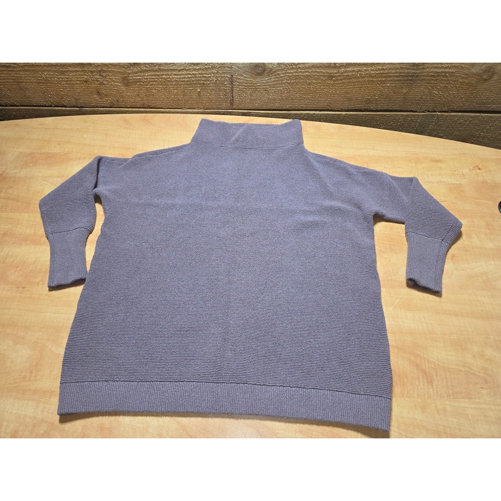 Free People Ottoman Slouchy Tunic Mock Neck Ribbed Sweater Purple OB432957 XS